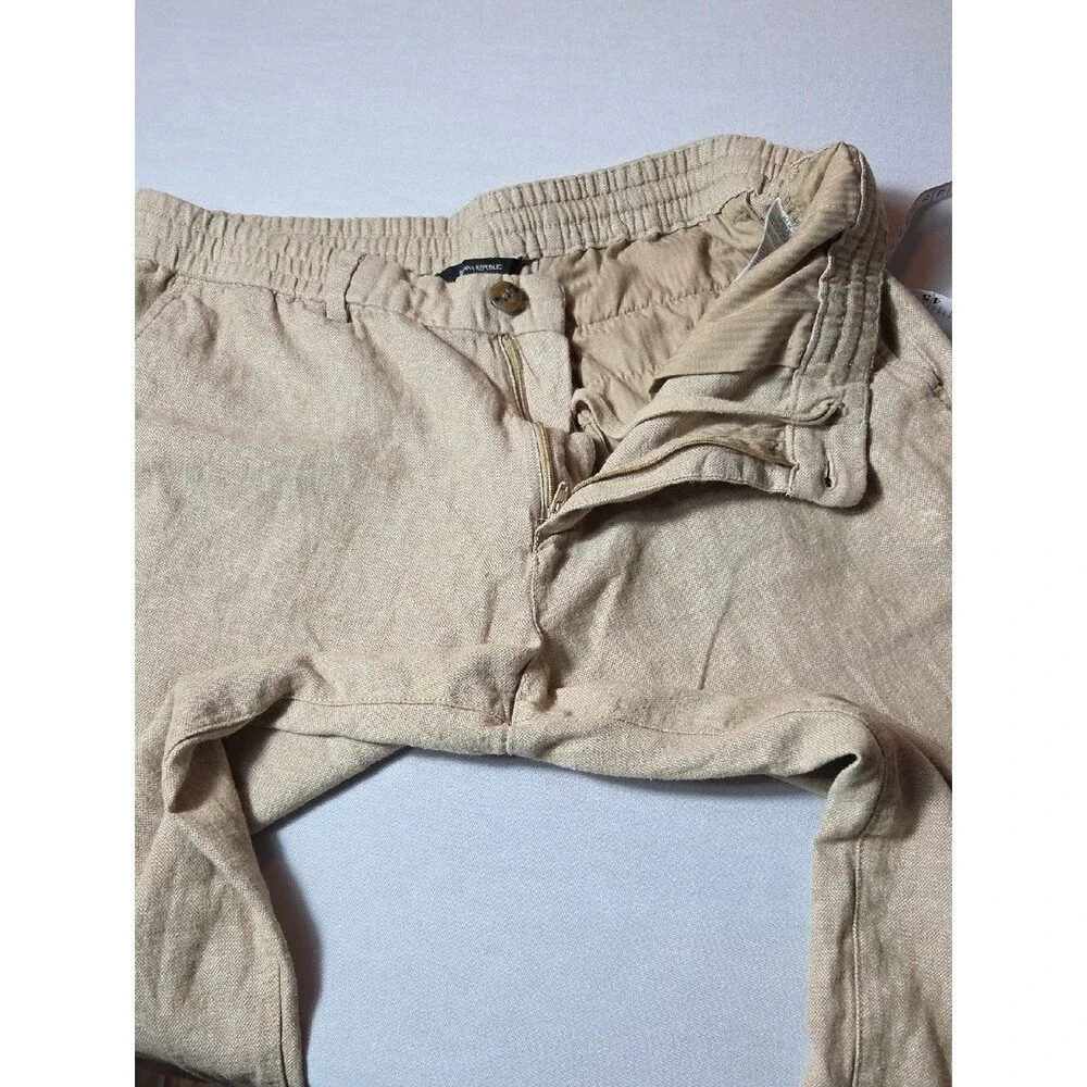 Banana Republic Linen/Cotton Straight Leg Ankle Pants Size 33